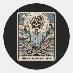 The Field Hockey Mom Tarrot Card  Classic Round Sticker