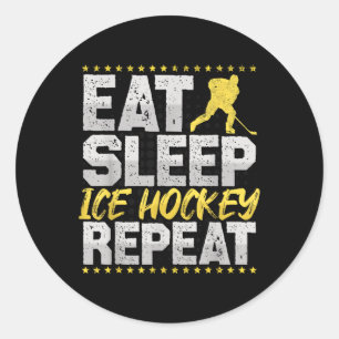 The Field Hockey Repeat Retro Field Hockey Men Ice Classic Round Sticker