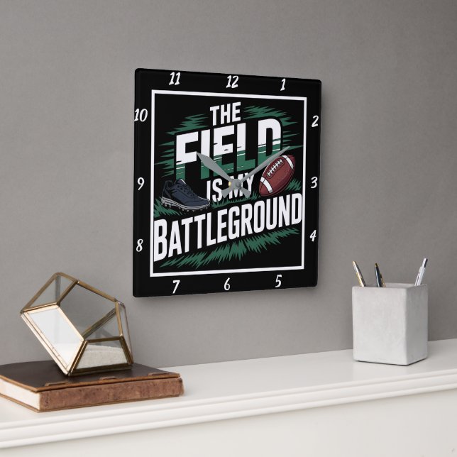 The Field Is My Battleground Square Wall Clock (Office)