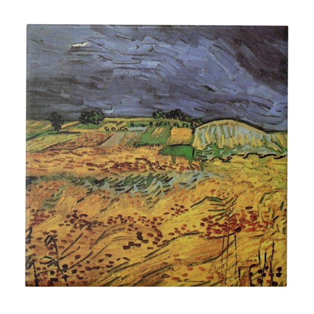 The Fields by Vincent van Gogh Ceramic Tile (Front)
