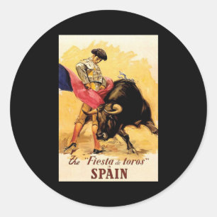 The Fiesta De Toros In Spain Classic Round Sticker