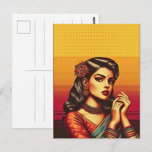 The fifties glamour women fashion, 50s skirts gift postcard