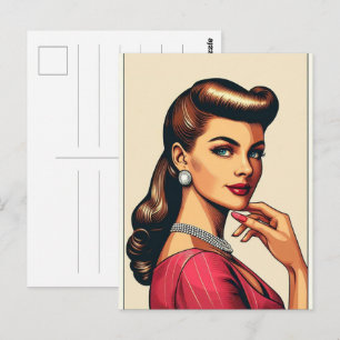 The fifties glamour women fashion, 50s skirts gift postcard