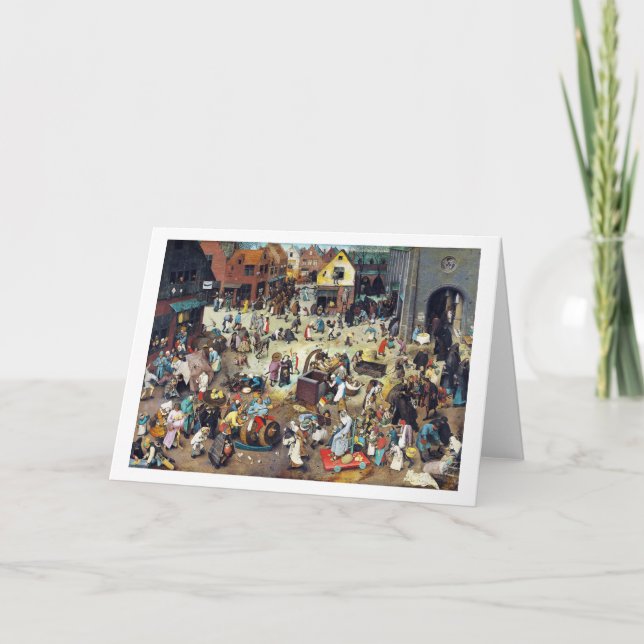 The Fight Between Carnival and Lent, Bruegel Card (Front)