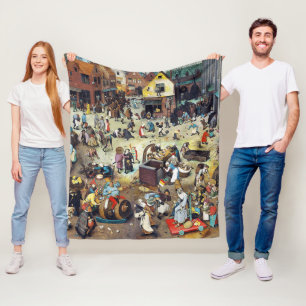 The Fight Between Carnival and Lent, Bruegel Fleece Blanket