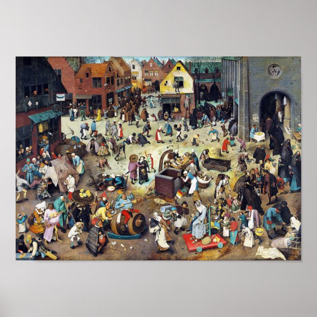 The Fight Between Carnival and Lent, Bruegel Poster (Front)