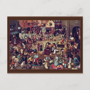 The Fight Between Carnival And Lent, By Bruegel Postcard