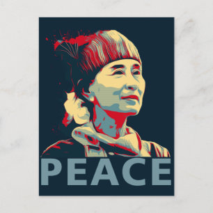 THE FIGHTER - Aung San Suu Kyi   Custom Postcard