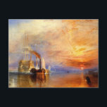 The Fighting Temeraire Postcard<br><div class="desc">by J. M. W. Turner it is a painting of a ship that is being tugged into to be broken up</div>