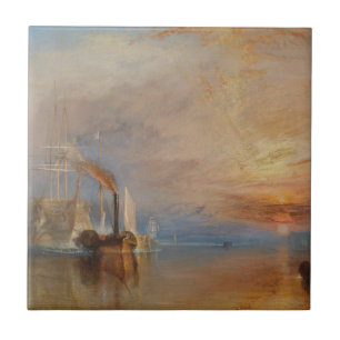The Fighting Temeraire Turner Sunset Seascape Ceramic Tile