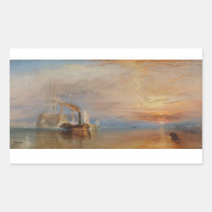 The Fighting Temeraire Turner Sunset Seascape Rectangular Sticker