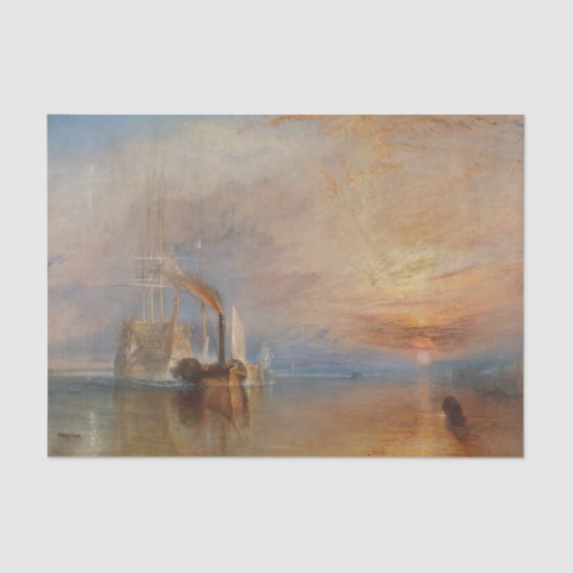 The Fighting Temeraire Turner Sunset Seascape Tissue Paper (Front)
