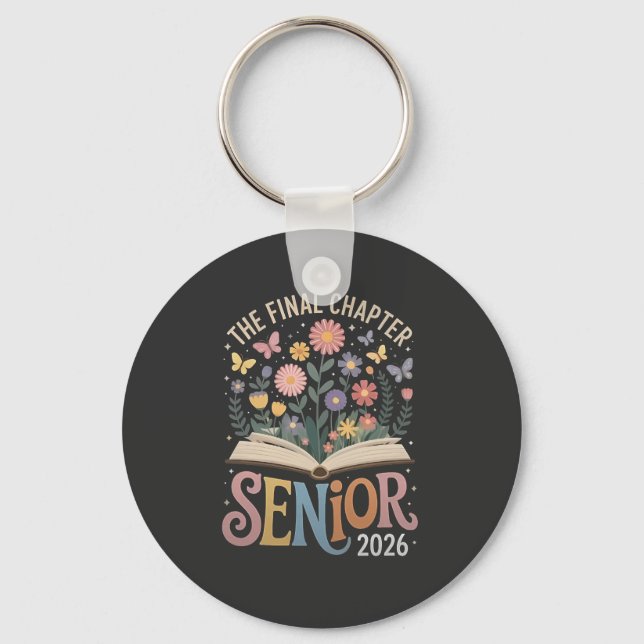The Final Chapter Senior 2026 Graduation Blossom Key Ring (Front)