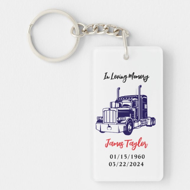 The Final Journey | Trucker Memorial Keychain (Front)