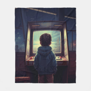 The Final Level A Retro Arcade Dream Fleece Blanket
