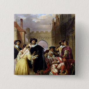 The Final Scene of 'Les Fourberies de Scapin' 15 Cm Square Badge