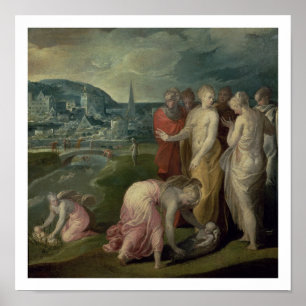 The Finding of Moses (oil on canvas) Poster