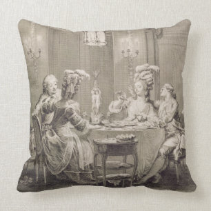 The Fine Supper, 1781, engraved by I.S. Helman (17 Cushion