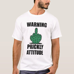the finger. Above it, the bold text “Warning” , an T-Shirt