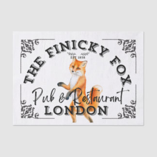 The Finicky Fox - British Pub Sign Tissue Paper