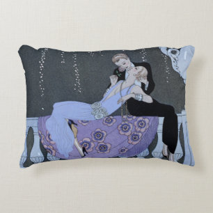 The Fire, illustration for 'Fetes Galantes' by Pau Decorative Cushion