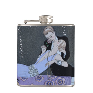 The Fire, illustration for 'Fetes Galantes' by Pau Hip Flask