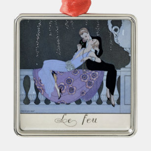 The Fire, illustration for 'Fetes Galantes' by Pau Metal Ornament
