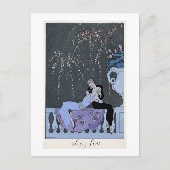 The Fire, illustration for 'Fetes Galantes' by Pau Postcard (Front)