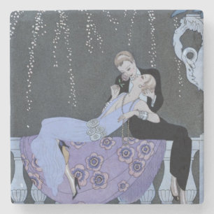 The Fire, illustration for 'Fetes Galantes' by Pau Stone Coaster