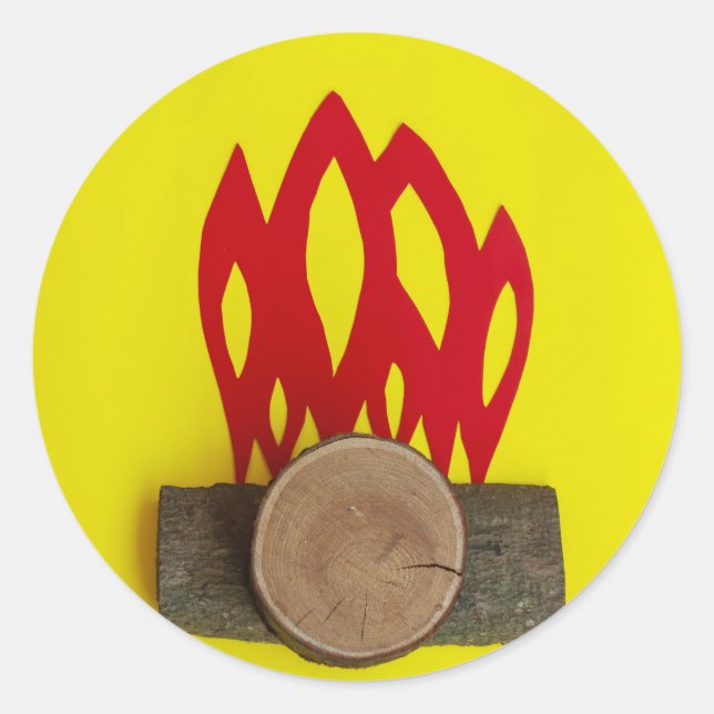 the fire on classic round Sticker (Front)