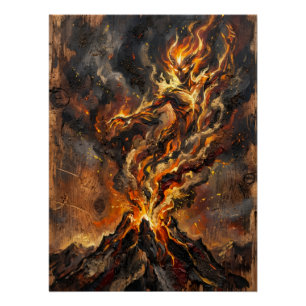 The Fire Tree of Transformation Spiritual Poster