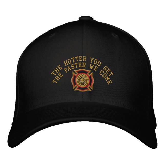 The Firefighter Custom Humourous Embroidery Embroidered Hat (Front)