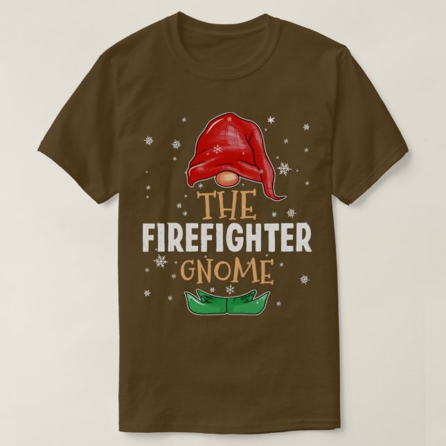 The firefighter Gnome Family Matching Christmas Ou T-Shirt (Design Front)