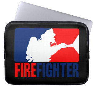 The Firefighter Vibrant Red and Blue Laptop Sleeve