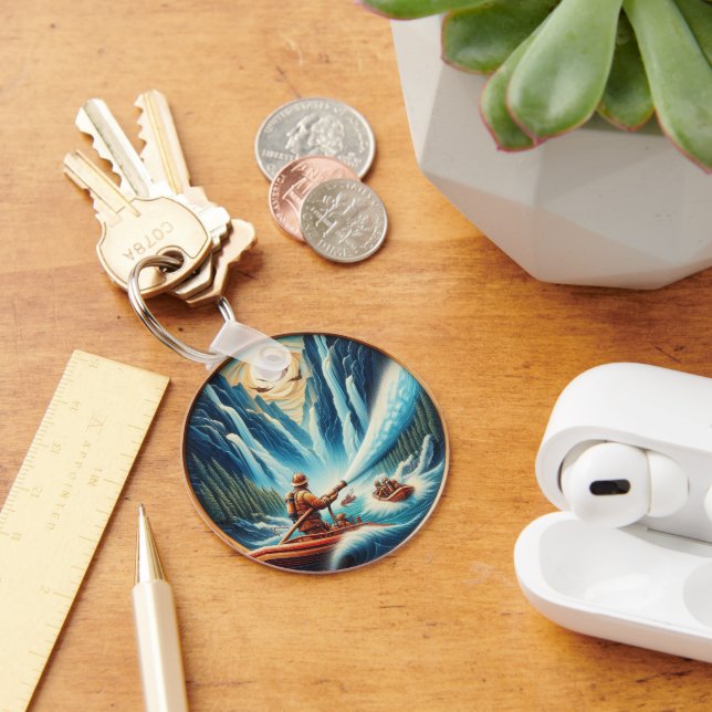 The firefighters loaded onto their boat key ring (Desk)