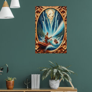 The firefighters loaded onto their boat poster