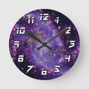 The Fireworks Galaxy Outer Space Photo Round Clock