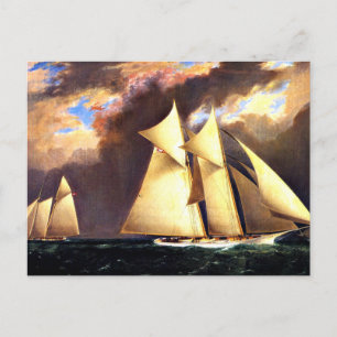 The First America's Cup Race, 1870,  fine art, Postcard