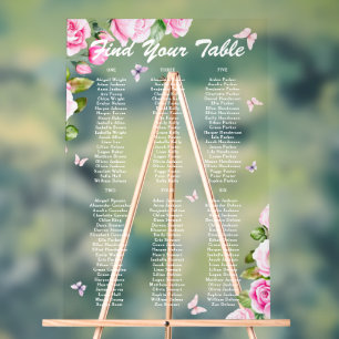 The First Birthday Acrylic Seating Chart Sign