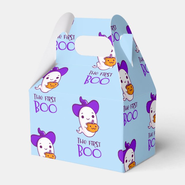 The First Boo of Halloween Blue Favour Box (Back Side)
