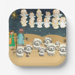 The first Christmas 3D The shepherds  Paper Plate