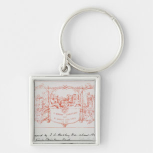 The first Christmas card, by J.C.Horsley, 1843 Key Ring