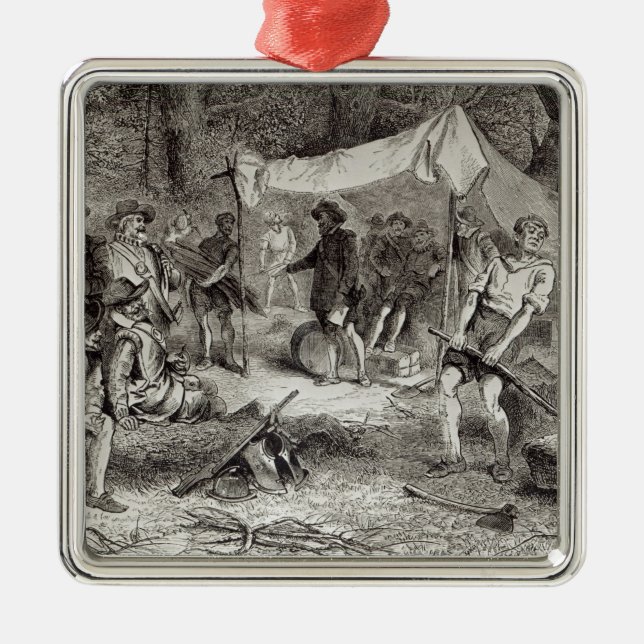 The First Day at Jamestown Metal Ornament (Front)