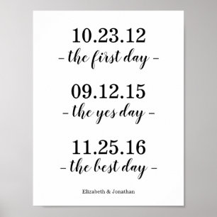 The First Day, The Yes Day, The Best Day Wedding Poster