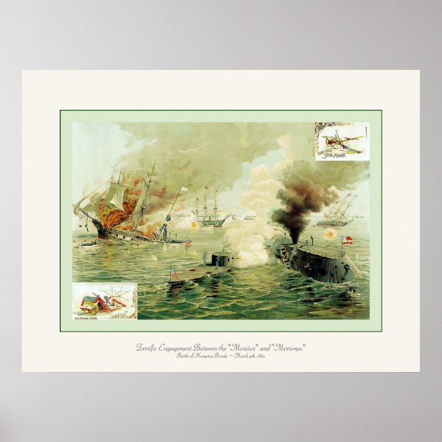 The First Encounter of Iron-Clads Poster (Front)