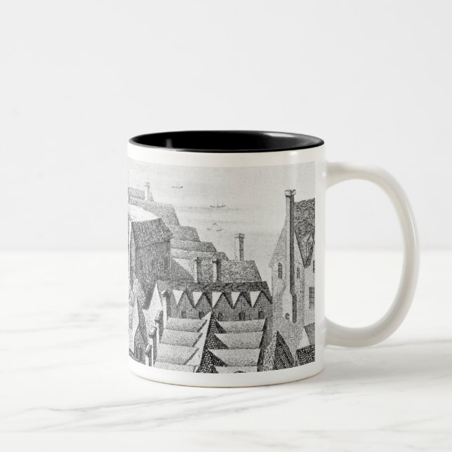The First Globe Theatre or Rose Theatre Two-Tone Coffee Mug (Right)
