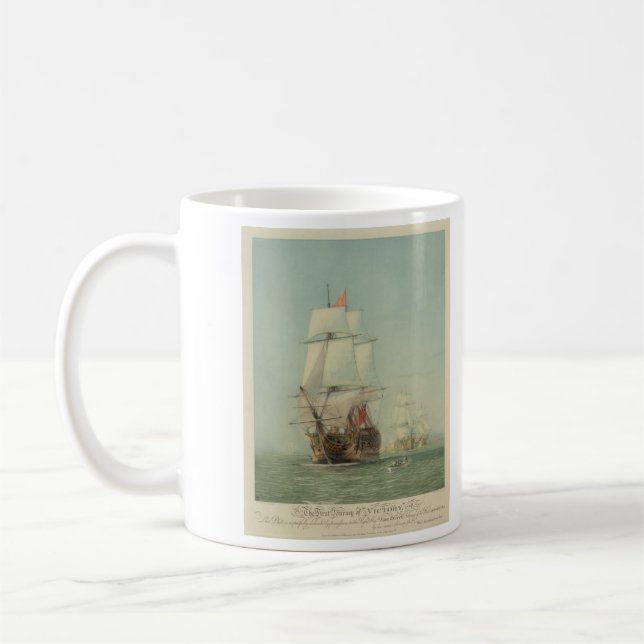 The First Journey of the H.M.S. Victory in 1778 Coffee Mug (Left)