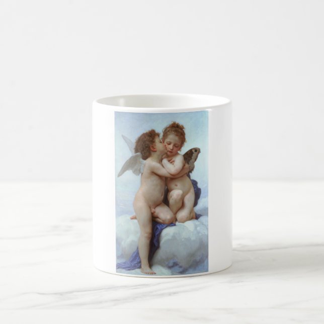 The First Kiss, Amor and Psyche, Bouguereau Coffee Mug (Center)