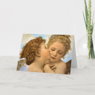 The First Kiss by Bouguereau, Vintage Angels Holiday Card