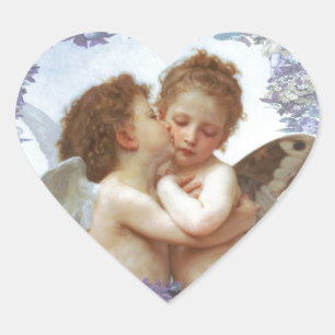 THE FIRST KISS, C.1873 William Bourgeau Heart Sticker